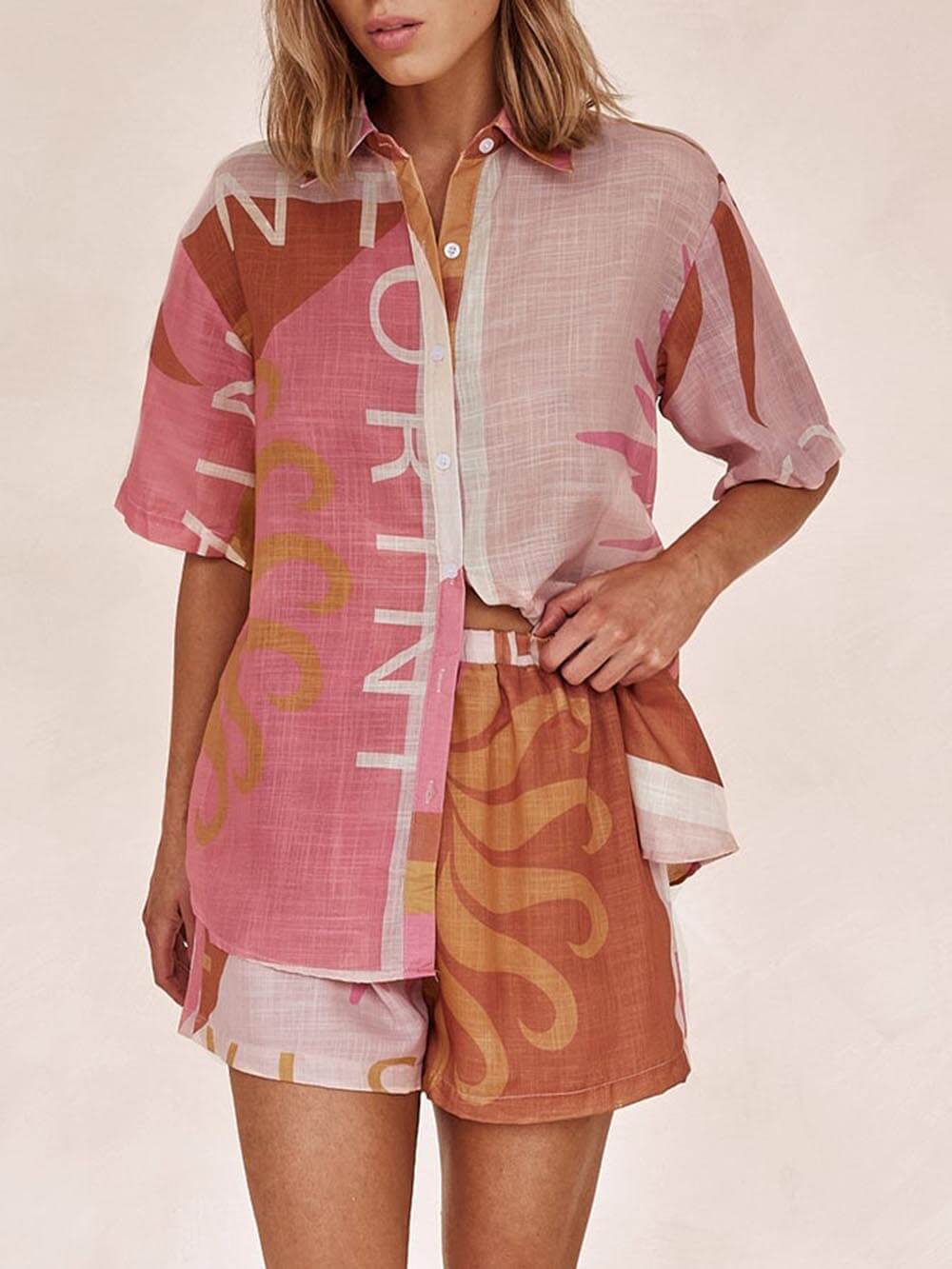 Rose | Vacation Shirt Shorts Set